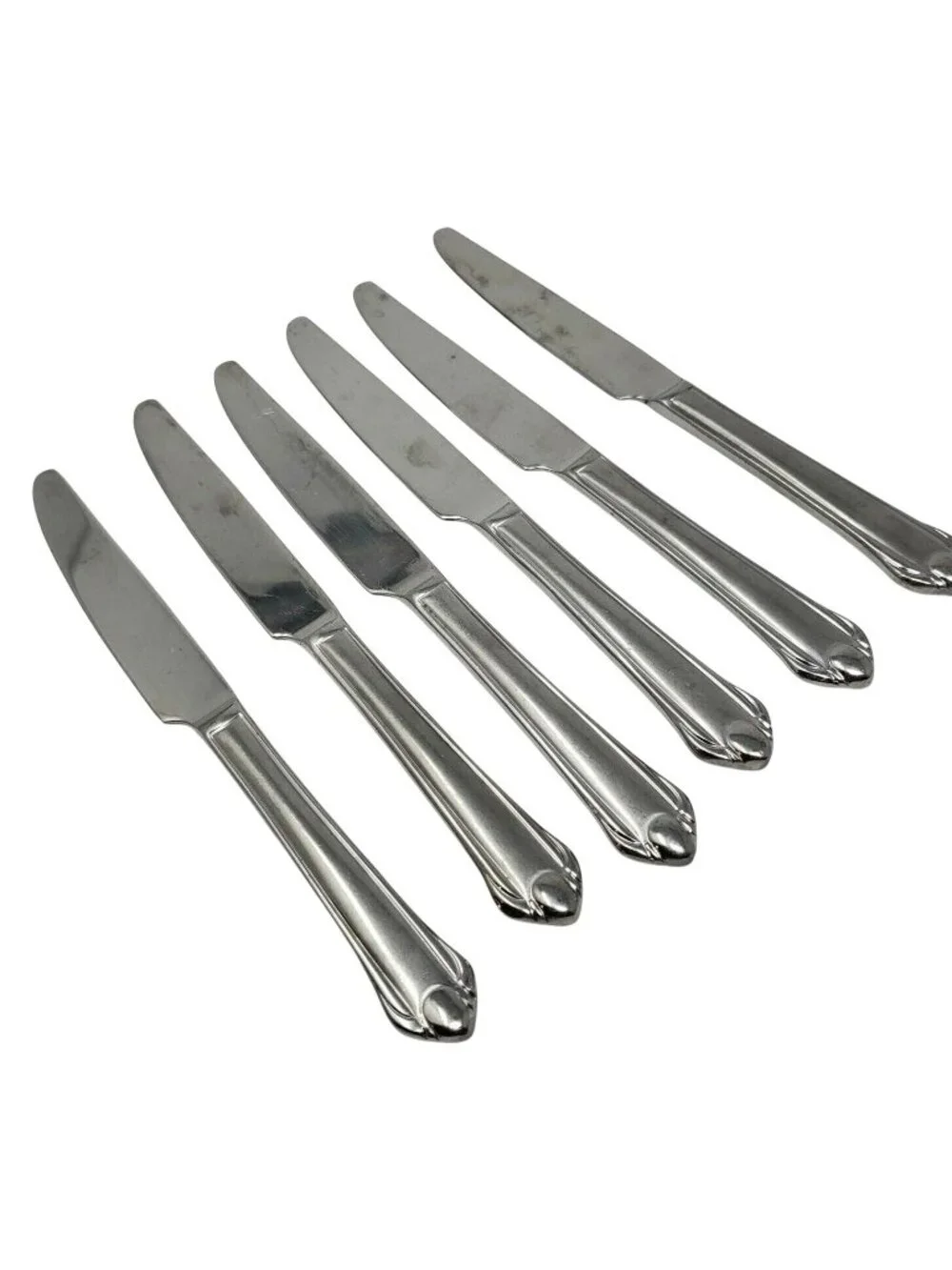Mikasa CLASSICO Satin Stainless Flatware Dinner Knives x 6 Frosted Handle Glossy